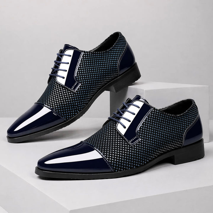 Hensley Leather Oxfords — Blue