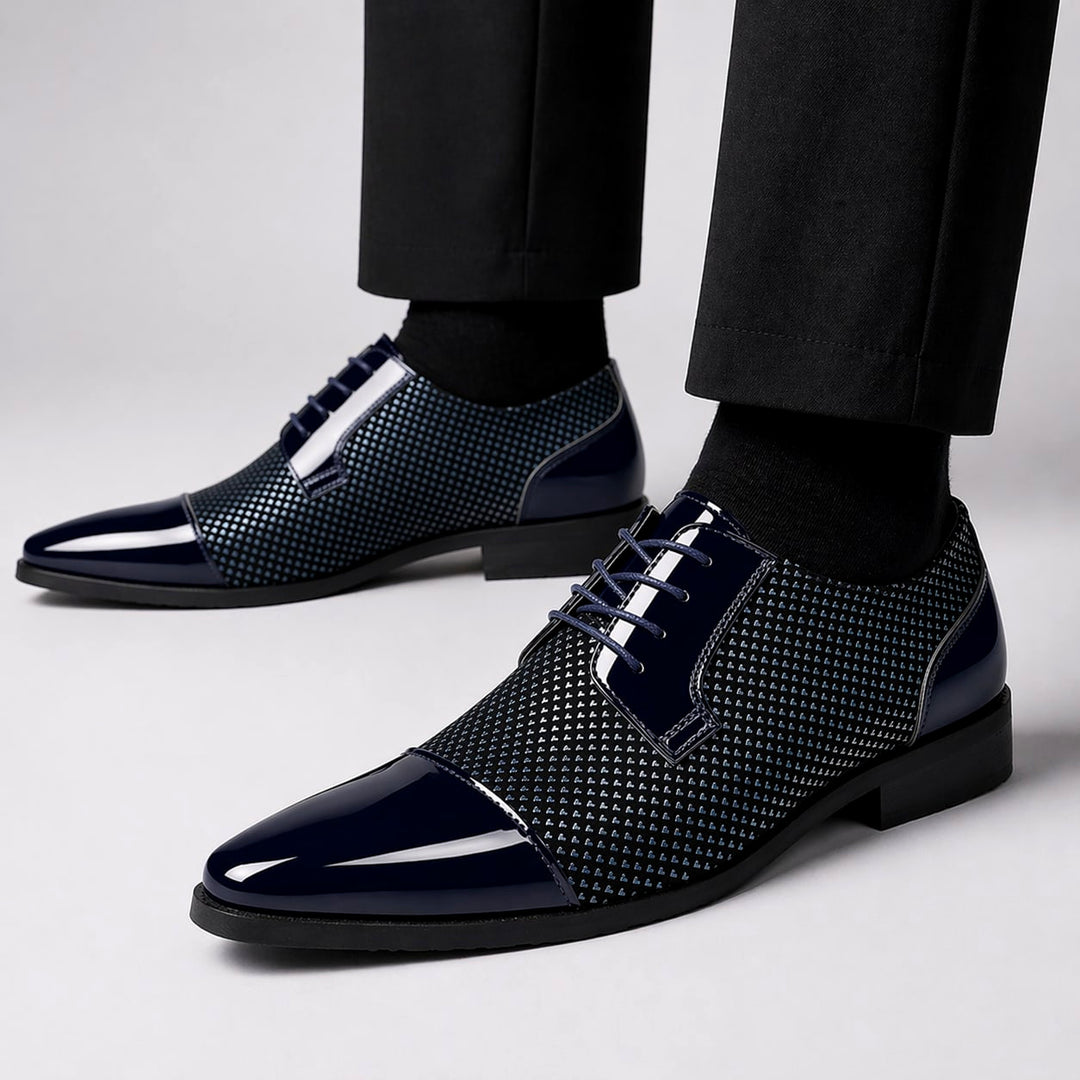 Hensley Leather Oxfords — Blue