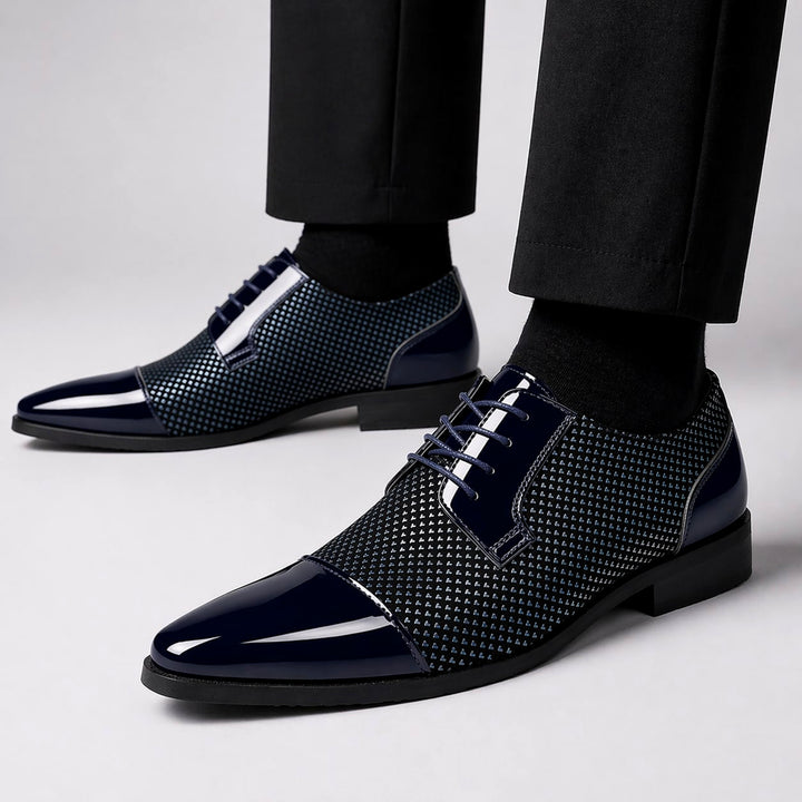 Hensley Leather Oxfords — Blue