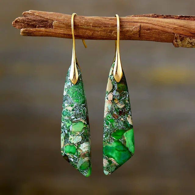 Natural Stone Drop Earrings - Time &amp; West