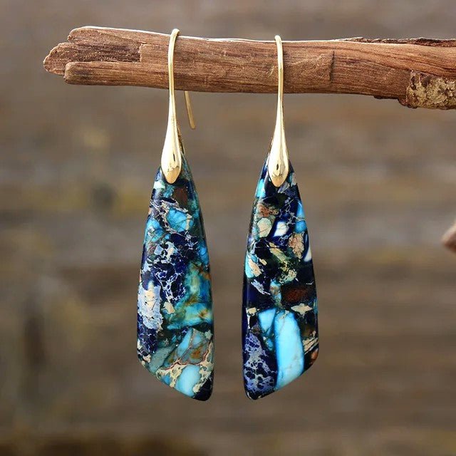 Natural Stone Drop Earrings - Time &amp; West